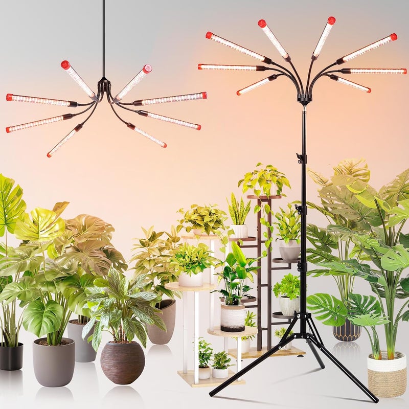 FECiDA Gamechanger! 72W, NOT 24W, Bright Beyond Your Imagination, 8Head Stand Grow Lights for Indoor Plants, 2025 Big Coverage Full Spectrum LED Plant Grow Light for Bonsai Tree, Tall Plant, 4,8,12 Hr Timer - Image 1